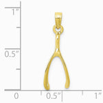 10K / 14K Yellow Gold Wishbone Charm - Product Photo