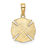 10K / 14K Yellow Gold Fire Dept Shield Pendant - Product Photo