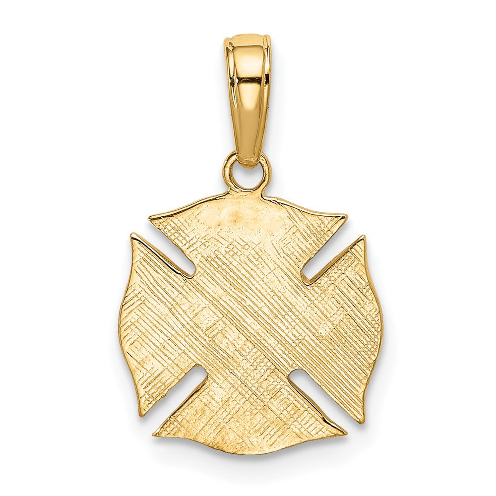 10K / 14K Yellow Gold Fire Dept Shield Pendant - Product Photo