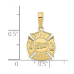 10K / 14K Yellow Gold Fire Dept Shield Pendant - Product Photo