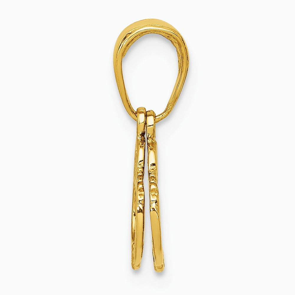 10K / 14K Yellow Gold Handcuffs Pendant - Product Photo
