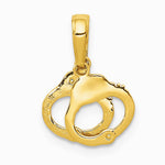 10K / 14K Yellow Gold Handcuffs Pendant - Product Photo
