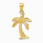 10K / 14K Yellow Gold Palm Tree Pendant - Product Photo