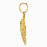 10K / 14K Yellow Gold Scallop Shell Pendant - Product Photo