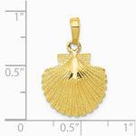 10K / 14K Yellow Gold Scallop Shell Pendant - Product Photo