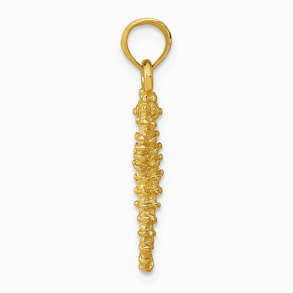 10K / 14K Yellow Gold Seahorse Pendant - Product Photo