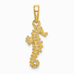 10K / 14K Yellow Gold Seahorse Pendant - Product Photo