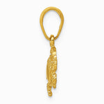 10K / 14K Yellow Gold Crab Pendant - Product Photo