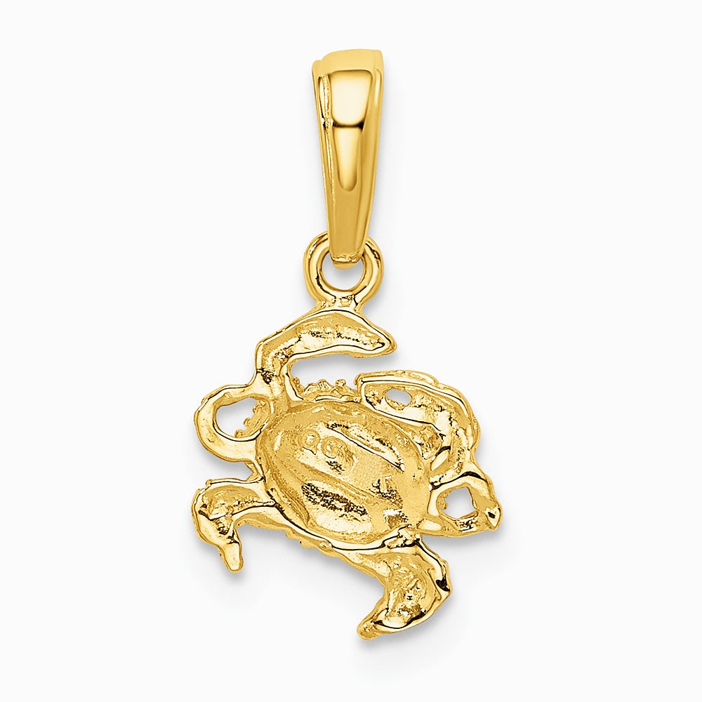 10K / 14K Yellow Gold Crab Pendant - Product Photo
