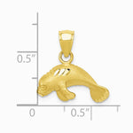 10K / 14K Yellow Gold Manatee Pendant - Product Photo
