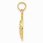 10K / 14K Yellow Gold Double Dolphin Circle Pendant - Product Photo