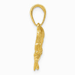 10K / 14K Yellow Gold Open Mouthed Bass Fish Pendant - Product Photo