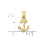 10K / 14K Yellow Gold Mini Anchor Pendant - Product Photo