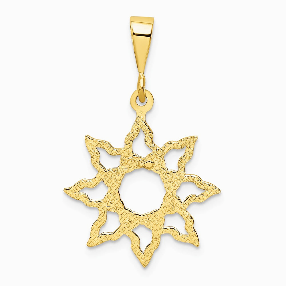 10K / 14K Yellow Gold Sun Charm - Product Photo