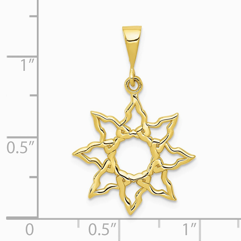 10K / 14K Yellow Gold Sun Charm - Product Photo
