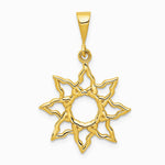10K / 14K Yellow Gold Sun Charm - Product Photo