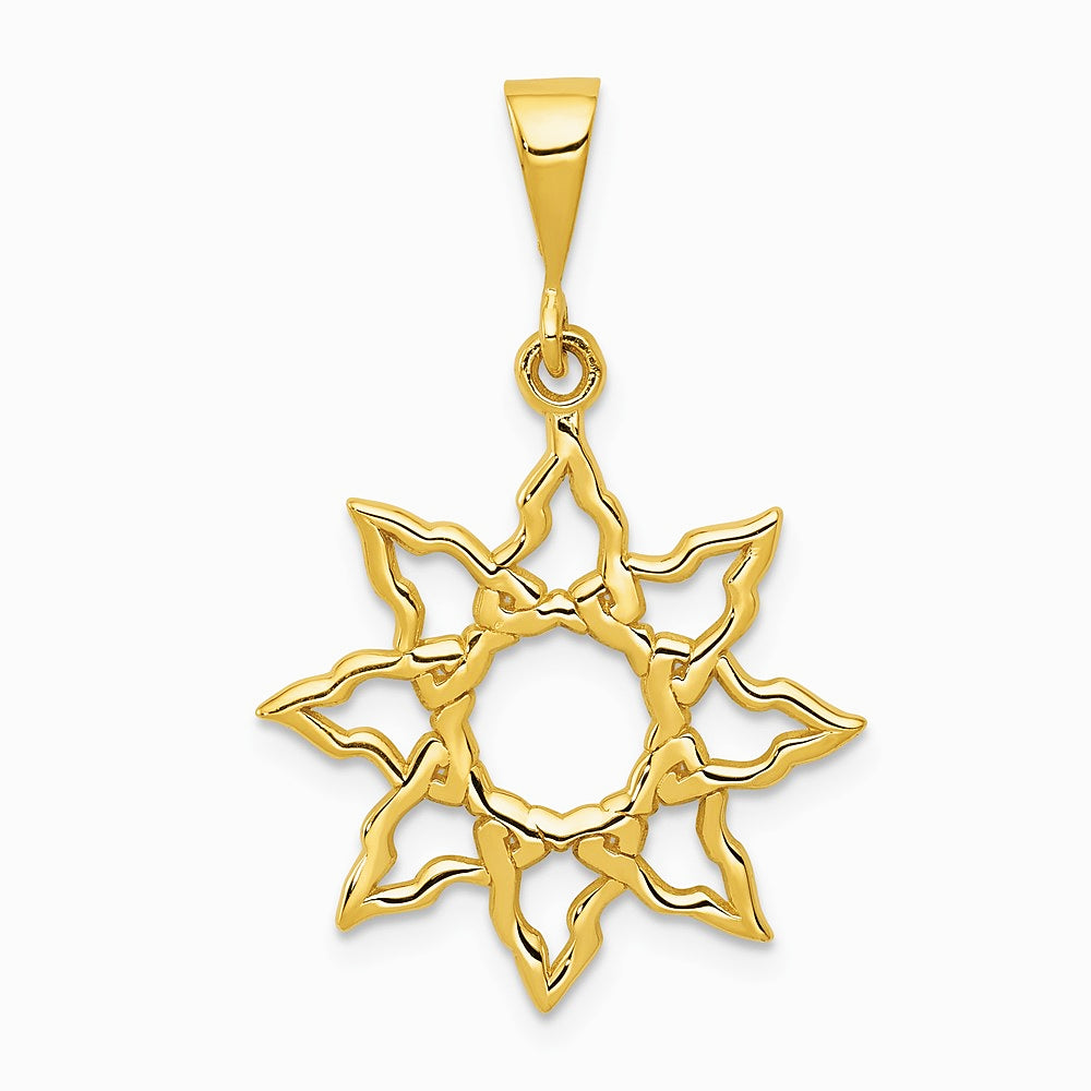 10K / 14K Yellow Gold Sun Charm