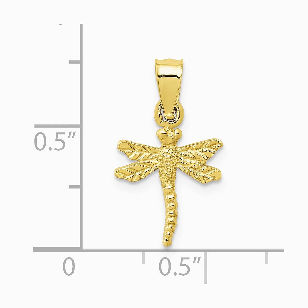 10K / 14K Yellow Gold Dragonfly Pendant - Product Photo