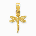 10K / 14K Yellow Gold Dragonfly Pendant - Product Photo