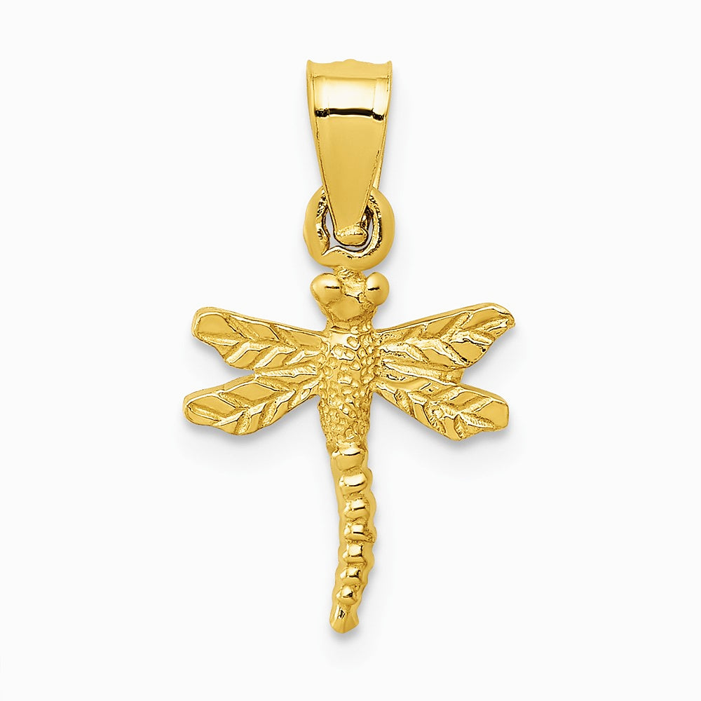 10K / 14K Yellow Gold Dragonfly Pendant