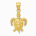 10K / 14K Yellow Gold Turtle Pendant - Product Photo