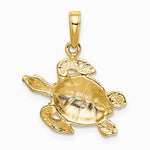 10K / 14K Yellow Gold Turtle Pendant - Product Photo