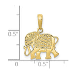 10k Textured Elephant Pendant - Product Photo