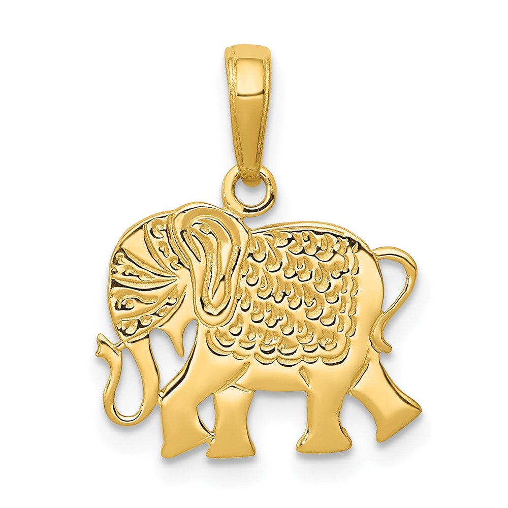 10k Textured Elephant Pendant - Product Photo