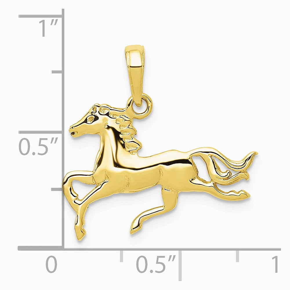 10K / 14K Yellow Gold Horse Pendant - Product Photo