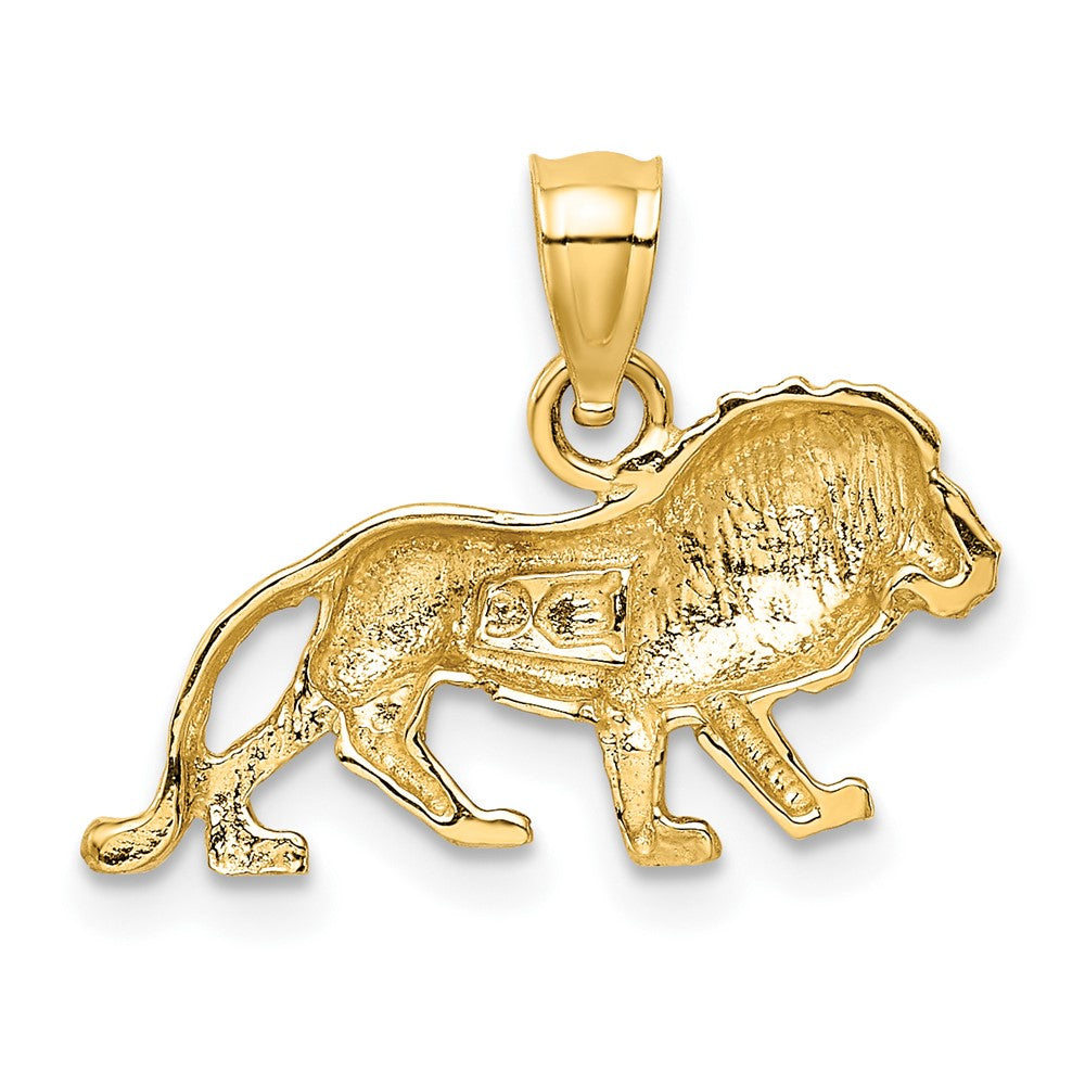 10K / 14K Yellow Gold Diamond-cut Lion Pendant - Product Photo