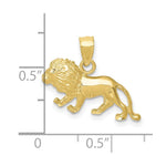 10K / 14K Yellow Gold Diamond-cut Lion Pendant - Product Photo
