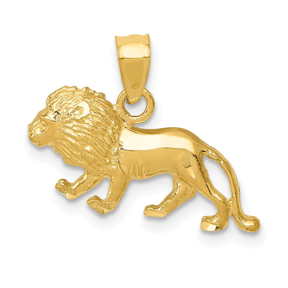 10K / 14K Yellow Gold Diamond-cut Lion Pendant