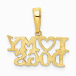 10K / 14K Yellow Gold I HEART MY DOGS Pendant - Product Photo