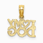 10K / 14K Yellow Gold I HEART MY DOG Charm - Product Photo