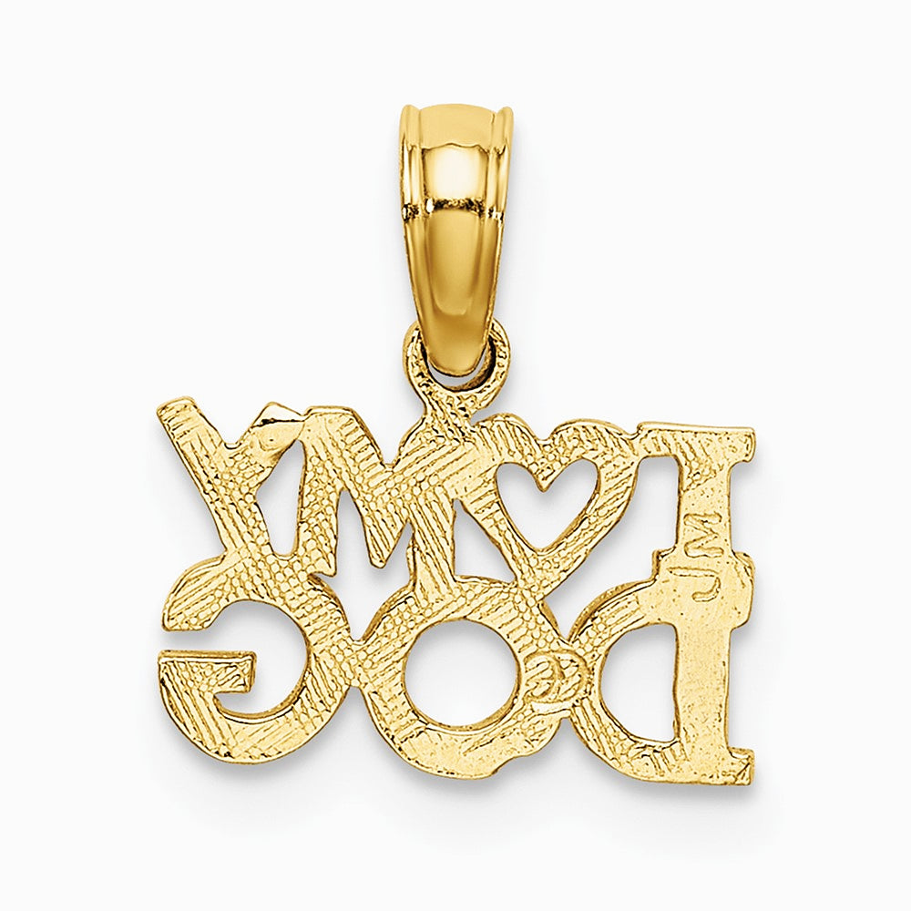 10K / 14K Yellow Gold I HEART MY DOG Charm - Product Photo