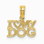 10K / 14K Yellow Gold I HEART MY DOG Charm - Product Photo