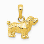 10K / 14K Yellow Gold Cocker Spaniel Dog Pendant - Product Photo