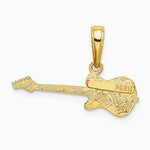 10K / 14K Yellow Gold Electric Guitar Pendant - Product Photo