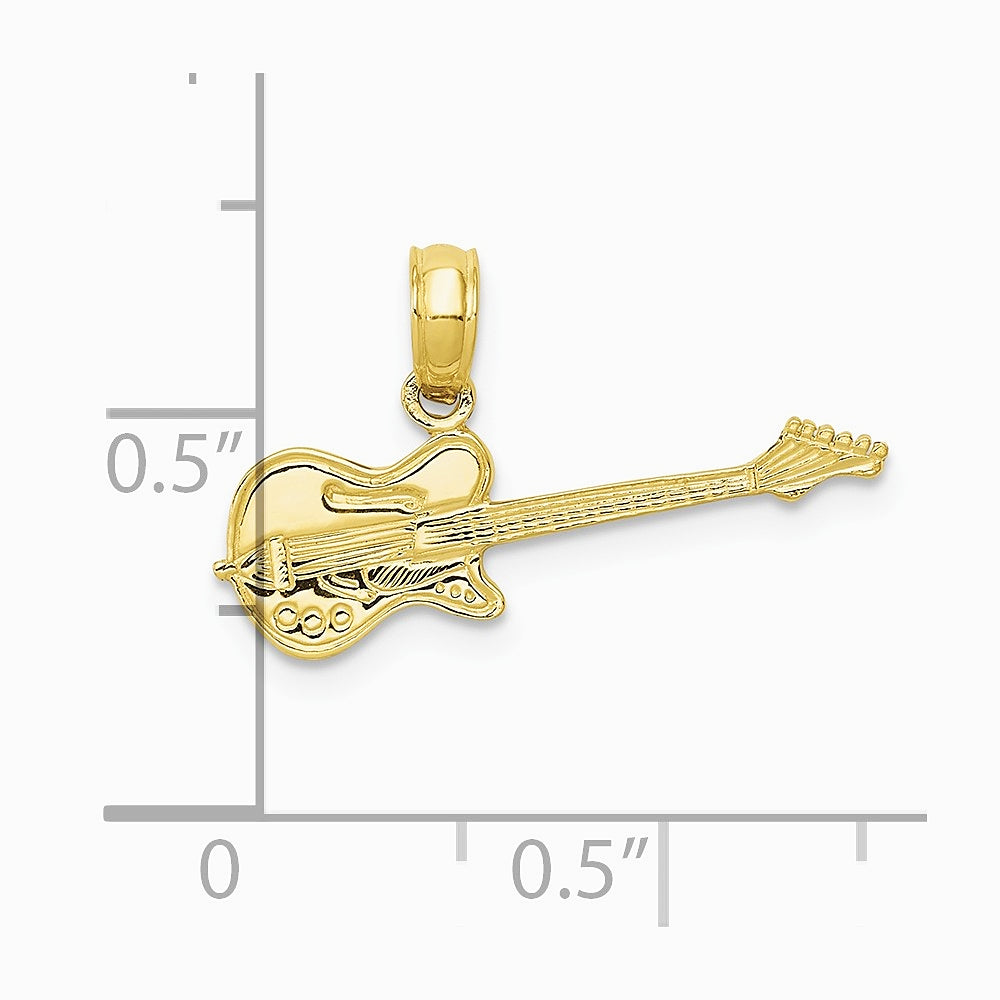 10K / 14K Yellow Gold Electric Guitar Pendant - Product Photo
