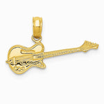 10K / 14K Yellow Gold Electric Guitar Pendant - Product Photo