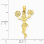 10K / 14K Yellow Gold Cheerleader with Pom-Poms Pendant - Product Photo