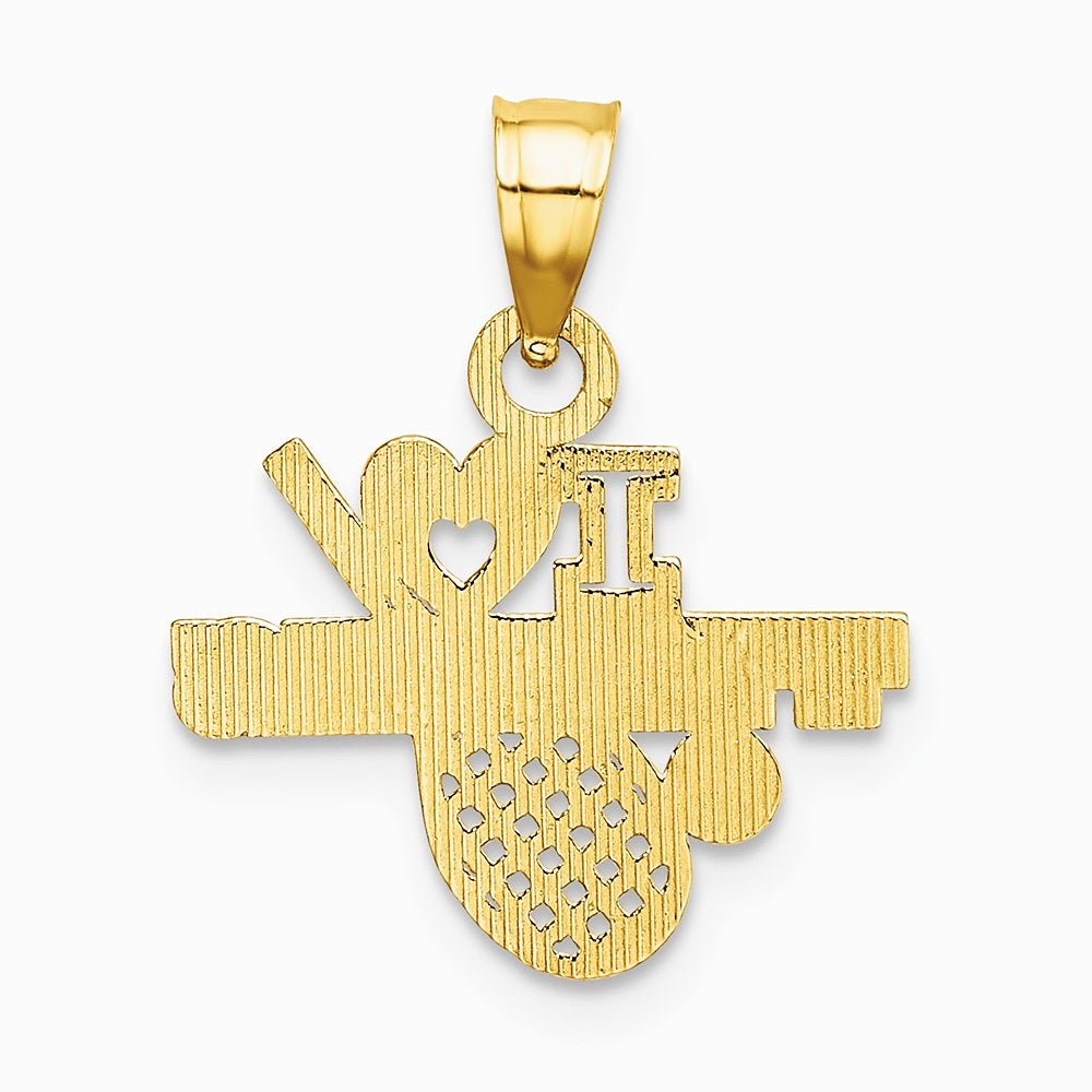 10K / 14K Yellow Gold I HEART TENNIS Charm - Product Photo