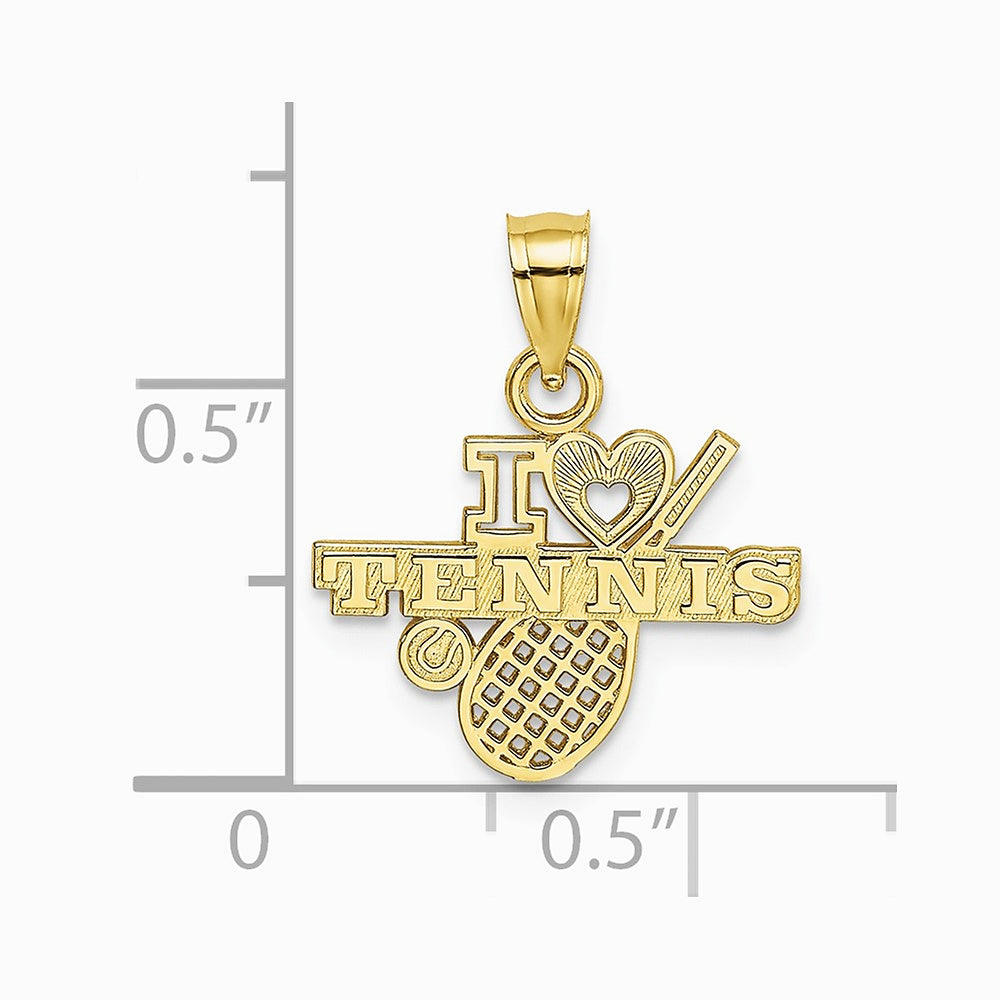 10K / 14K Yellow Gold I HEART TENNIS Charm - Product Photo