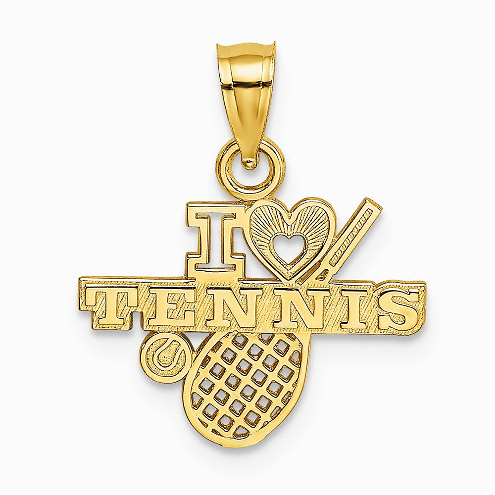 10K / 14K Yellow Gold I HEART TENNIS Charm