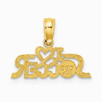 10K / 14K Yellow Gold I HEART SOCCER Charm - Product Photo