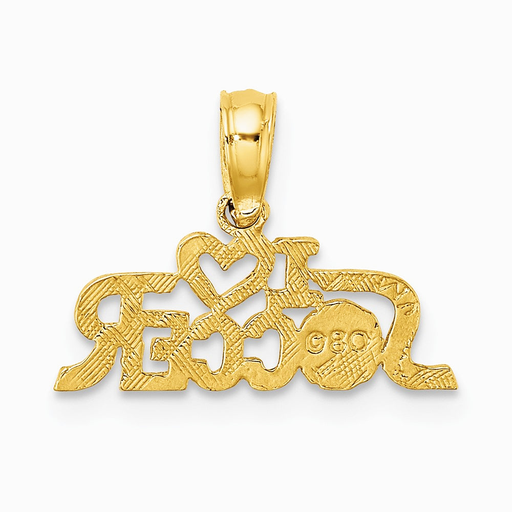 10K / 14K Yellow Gold I HEART SOCCER Charm - Product Photo