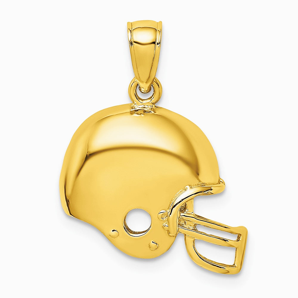 10K / 14K Yellow Gold Football Helmet Pendant