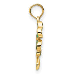 10K / 14K Yellow Gold 4-Leaf Clover Enameled Pendant - Product Photo