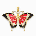 10K / 14K Yellow Gold Enameled Butterfly Pendant - Product Photo