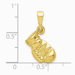 10K / 14K Yellow Gold Boxing Glove Pendant - Product Photo